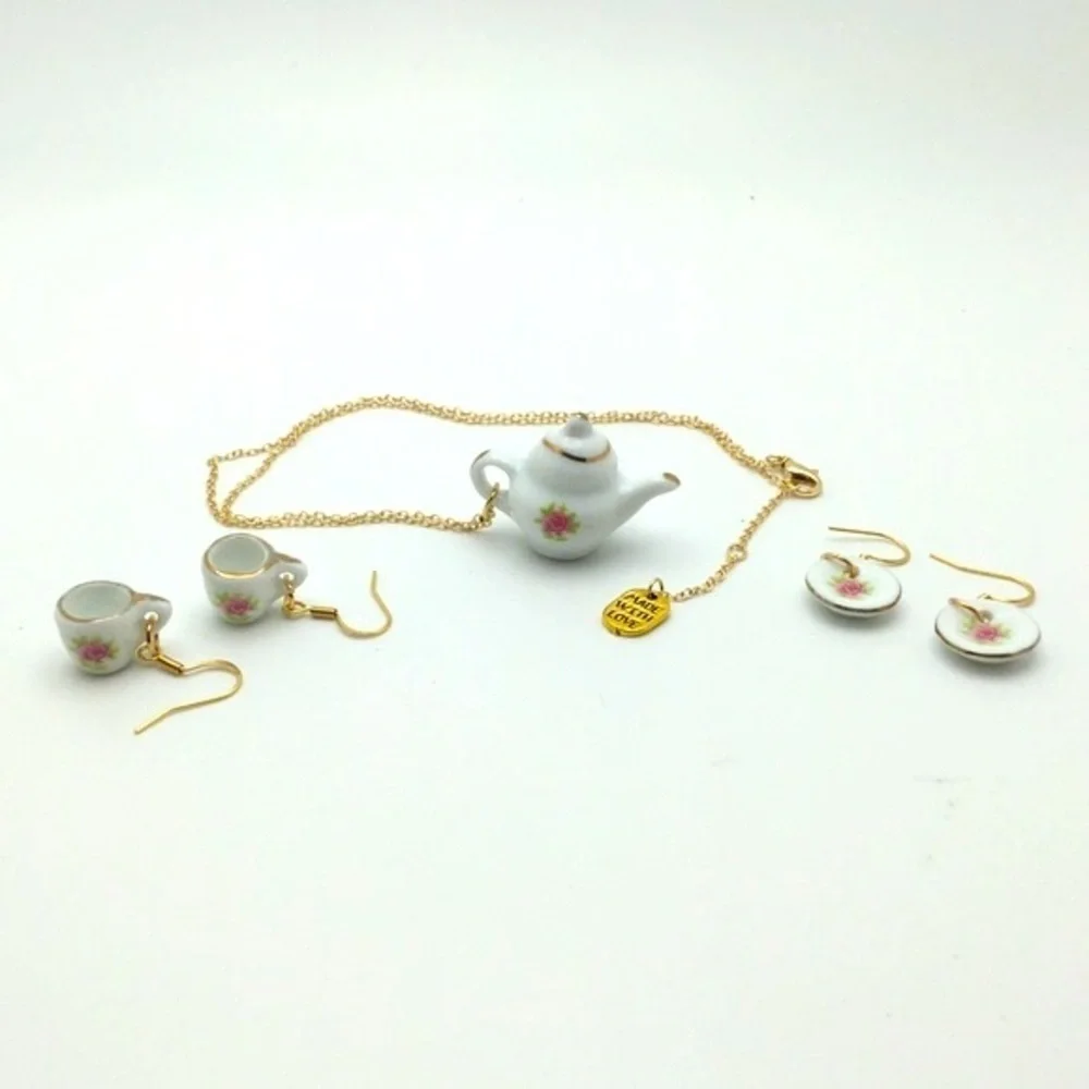 Bridgerton Ceramic Teapot Charm Necklace - Picture 12 of 13